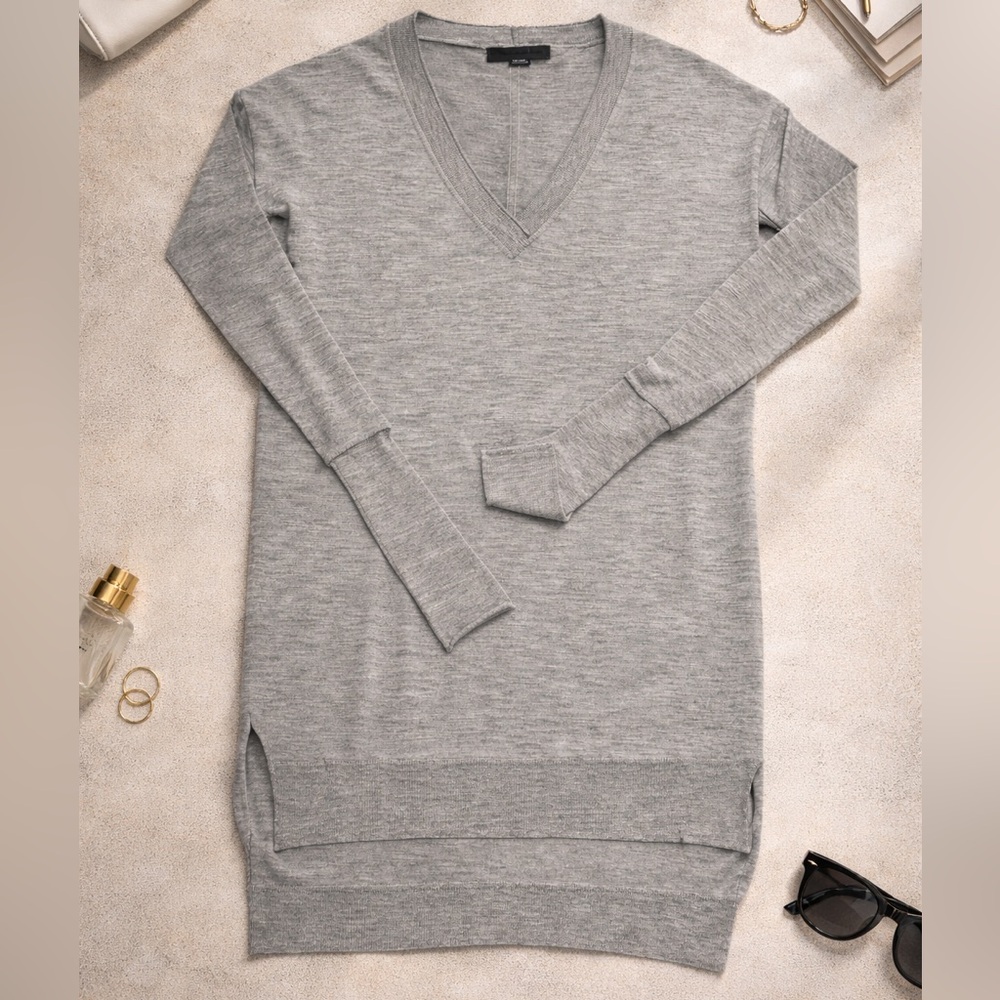 Alexander Wang Heather Gray V-Neck Sweater Tunic